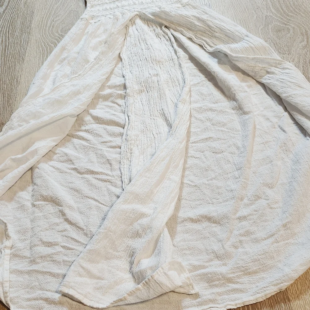 Seaspice Peruvian cotton white cover up tunic dress size S Bohemian Beach - Picture 7 of 9